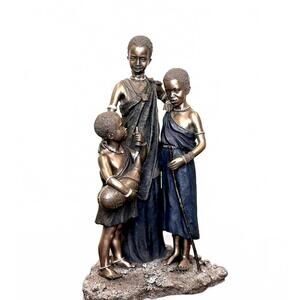 African Cold Cast Bronze Figurine “Tomorrow’s Warriors” by Kesho Morani 2004